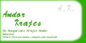 andor krajcs business card